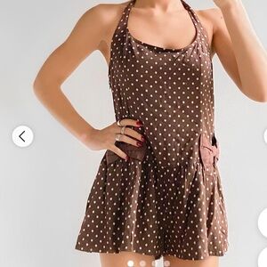 Free People Women's Pink and Brown Playsuit-romper